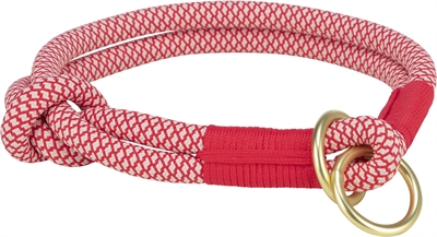 Soft Rope Halsband Hond Half-Slip Rood / Creme 55X1 Cm