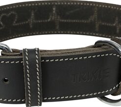 Rustic Vetleer Halsband Hond Heartbeat Zwart 34-40X3 Cm