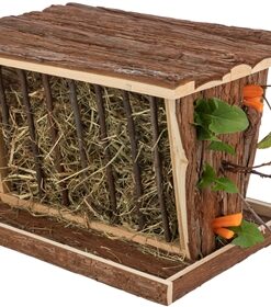 Hooiruif Met Bodem En Deksel Schorshout 40X30X22 Cm