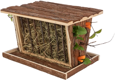 Hooiruif Met Bodem En Deksel Schorshout 40X30X22 Cm