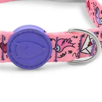 Halsband Hond Gerecycled Sweet Tweet Roze 37-58X2,5 Cm