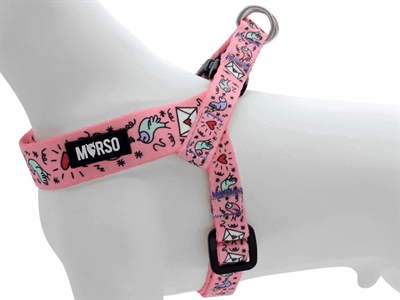 Mini Hondentuig Verstelbaar Gerecycled Sweet Tweet Roze 29-38X2,5 Cm