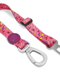 Honden Autogordel Gerecycled Pink Think Roze 40-65X2,5 Cm Tot 80 Kg