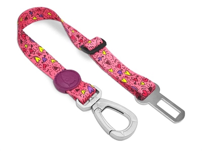 Honden Autogordel Gerecycled Pink Think Roze 40-65X2,5 Cm Tot 80 Kg