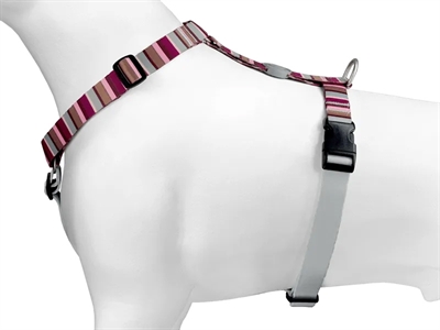 Hondentuig H-Tuig Gerecycled Skyline Rood / Roze 50-70X1,5 Cm