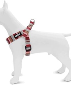 Mini Hondentuig Verstelbaar Gerecycled Skyline Rood / Roze 24-32X1,5 Cm