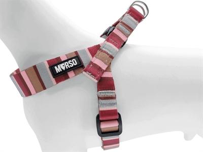 Mini Hondentuig Verstelbaar Gerecycled Skyline Rood / Roze 29-38X2,5 Cm