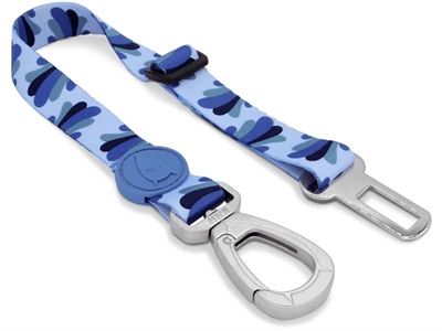 Honden Autogordel Gerecycled Splash Blauw 40-65X2,5 Cm Tot 80 Kg