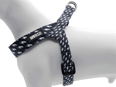 Mini Hondentuig Verstelbaar Gerecycled Power Flow Zwart 29-38X2,5 Cm