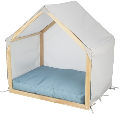 Hondenmand Tent Lias Hout Zand / Blauw 88X61X89 Cm