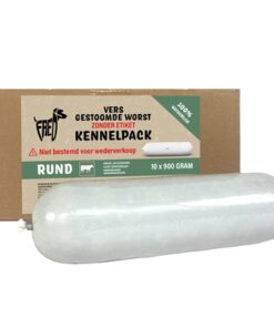 Gestoomd Vers Vlees Worst Kennelpack Rund Tarwe En Glutenvrij 10X900 Gr