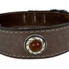 Halsband Hond Boho Treasure Stone Vintage Leer Bruin 42-50X3,5 Cm