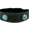 Halsband Hond Boho Treasure Stone Vintage Leer Antraciet 42-50X3,5 Cm