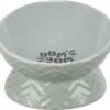 Verhoogde Voerbak / Waterbak Keramiek Grijs 350 Ml 17 Cm