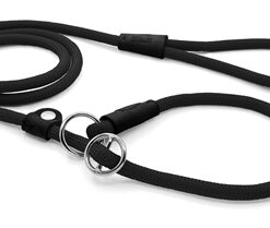 Hondenriem Retrieverlijn Soft Rope Gerecycled Zwart 170X1 Cm