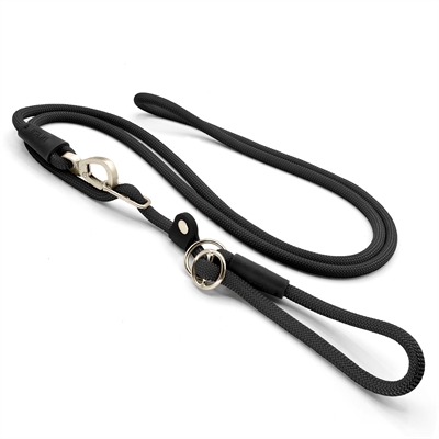 Hondenriem Retrieverlijn Hands Free Soft Rope Gerecycled Zwart 260X1 Cm