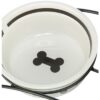 Voerbak Hond Food Keramiek Wit / Zwart 250 Ml 13 Cm