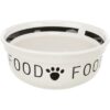 Voerbak Hond Food Keramiek Wit / Zwart 2,6 Ltr 25 Cm