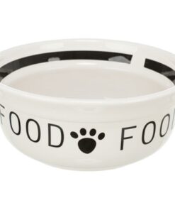 Voerbak Hond Food Keramiek Wit / Zwart 2,6 Ltr 25 Cm
