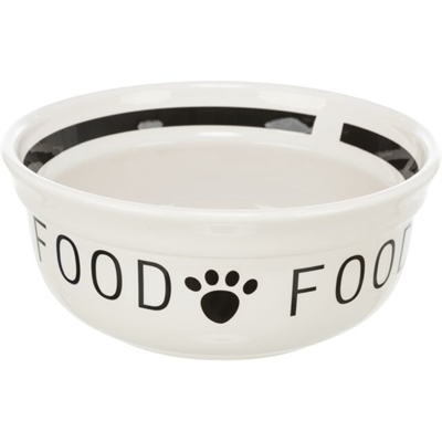 Voerbak Hond Food Keramiek Wit / Zwart 2,6 Ltr 25 Cm