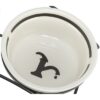 Drinkbak Hond Water Keramiek Wit / Zwart 1,6 Ltr 20 Cm