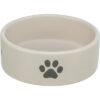 Voerbak / Drinkbak Hond Pootmotief Keramiek Lichtgrijs / Grijs 300 Ml 12 Cm