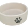 Voerbak / Drinkbak Hond Pootmotief Keramiek Lichtgrijs / Grijs 800 Ml 16 Cm