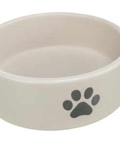 Voerbak / Drinkbak Hond Pootmotief Keramiek Lichtgrijs / Grijs 800 Ml 16 Cm