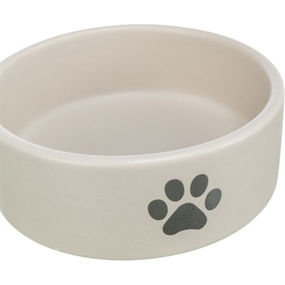Voerbak / Drinkbak Hond Pootmotief Keramiek Lichtgrijs / Grijs 800 Ml 16 Cm