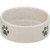 Voerbak / Drinkbak Hond Pootmotief Keramiek Lichtgrijs / Grijs 1,4 Ltr 20 Cm