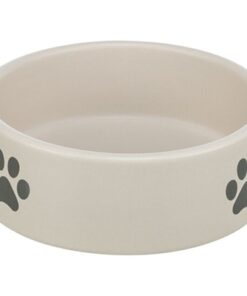 Voerbak / Drinkbak Hond Pootmotief Keramiek Lichtgrijs / Grijs 1,4 Ltr 20 Cm