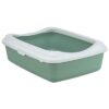 Kattenbak Classic Met Rand Salie / Wit 37X48X15 Cm