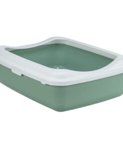 Kattenbak Classic Met Rand Salie / Wit 37X48X15 Cm