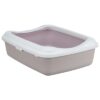 Kattenbak Classic Met Rand Lila / Wit 37X48X15 Cm