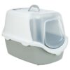 Kattenbak Vico Open Top Met Kap Lichtgrijs / Wit 56X40X40 Cm