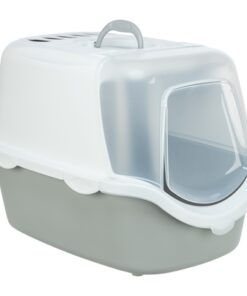 Kattenbak Vico Open Top Met Kap Lichtgrijs / Wit 56X40X40 Cm