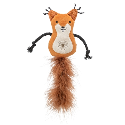 Eekhoorn Pluche Met Veerstaart Met Catnip 24 Cm
