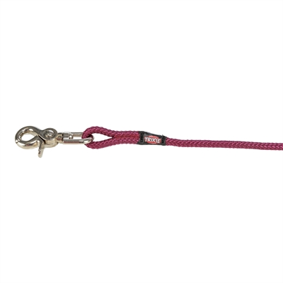 Hondenriem Sleeplijn Rond Zonder Handlus Sangria Rood 5 Mtr X 0,6 Cm