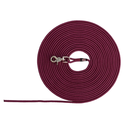 Hondenriem Sleeplijn Rond Zonder Handlus Sangria Rood 20 Mtr X 0,6 Cm