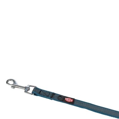 Hondenriem Sleeplijn Met Rubber Anti Slip Petrol Blauw S/M 5 Mtr X 1,5 Cm