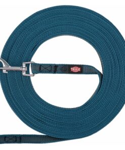 Hondenriem Sleeplijn Met Rubber Bekleed Petrol S/M 15 Mtr X 1,5 Cm