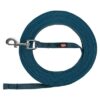 Hondenriem Sleeplijn Met Rubber Anti Slip Petrol Blauw L/Xl 15 Mtr X 1,7 Cm