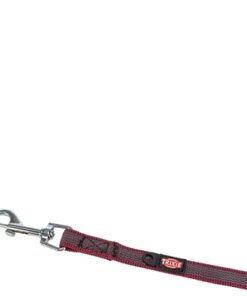 Hondenriem Sleeplijn Met Rubber Anti Slip Sangria Rood S/M 5 Mtr X 1,5 Cm