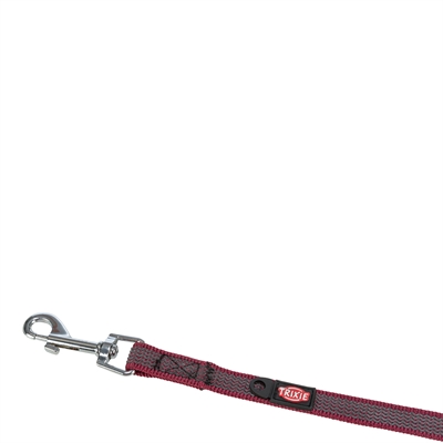 Hondenriem Sleeplijn Met Rubber Anti Slip Sangria Rood S/M 5 Mtr X 1,5 Cm