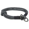 Halsband Hond Soft Rope Halfslip Zwart / Grijs 25X0,6 Cm
