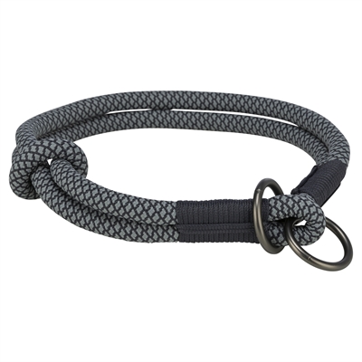 Halsband Hond Soft Rope Halfslip Zwart / Grijs 25X0,6 Cm