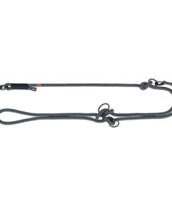 Hondenriem Soft Rope Verstelbaar Zwart / Grijs 200X1,3 Cm