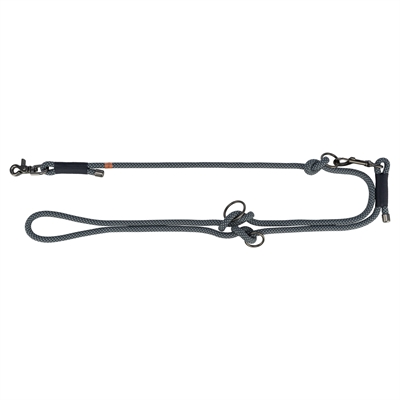 Hondenriem Soft Rope Verstelbaar Zwart / Grijs 200X1,3 Cm
