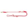 Hondenriem Soft Rope Verstelbaar Rood / Creme 200X1,3 Cm