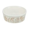 Voerbak / Drinkbak Hond Plantmotief Structuur Keramiek Wit / Taupe 1,2 Ltr 20 Cm